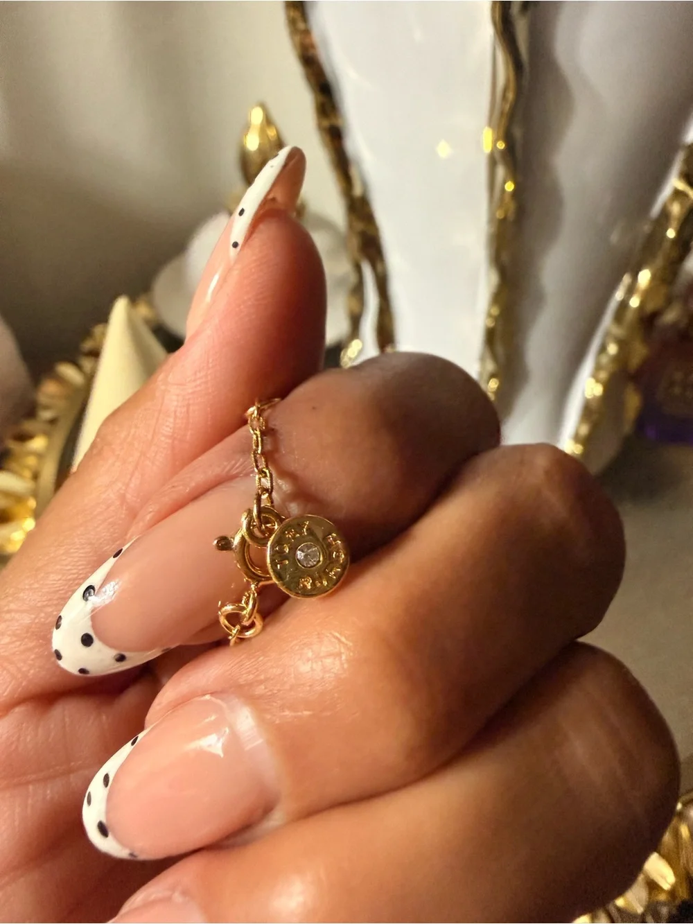 Tory Burch Gold-Tone Pearl Link Bracelet